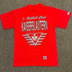 True Vintage Red 1990s 1. FC Kaiserslautern graphic football club tee